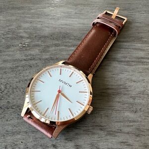 Mvmt rose gold watch like new. Fresh battery!